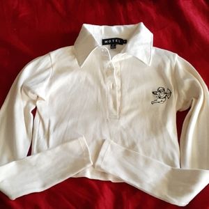 Motel Rocks cupid long sleeve crop top